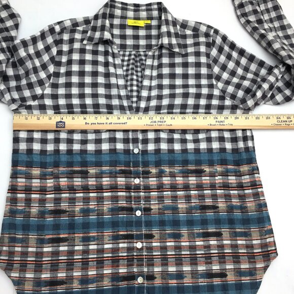 Roller Rabbit Women's Plaid Flannel Shirt Button Front Long Sleeves Large - Picture 5 of 8